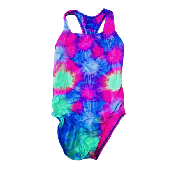 Speedo Multicolor One Piece Swimsuit Girls 12  Bright Colorful Bathing Suit - Picture 1 of 4